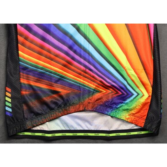 NEW: Aogda RAINBOW Full-Zip Cycling Shirt Jersey Mesh Sides Size Large - Picture 5 of 11